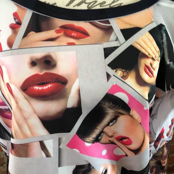 🌟HP🌟Vintage 90s Blush Fashion Models Pop Art Top - Picture 4 of 7